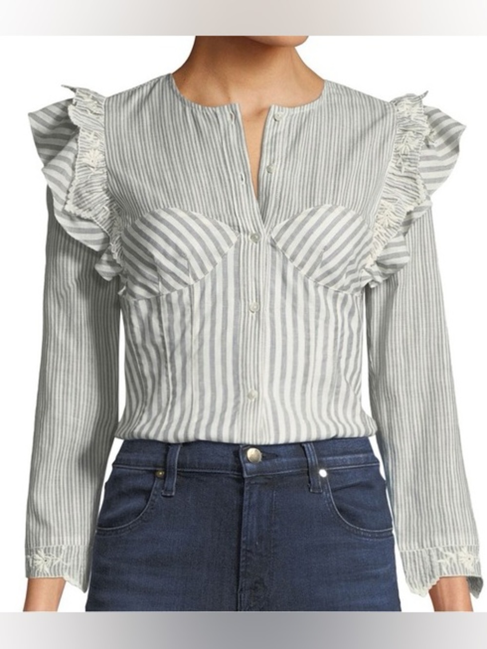 Rebecca Taylor Striped Blouse Size 2